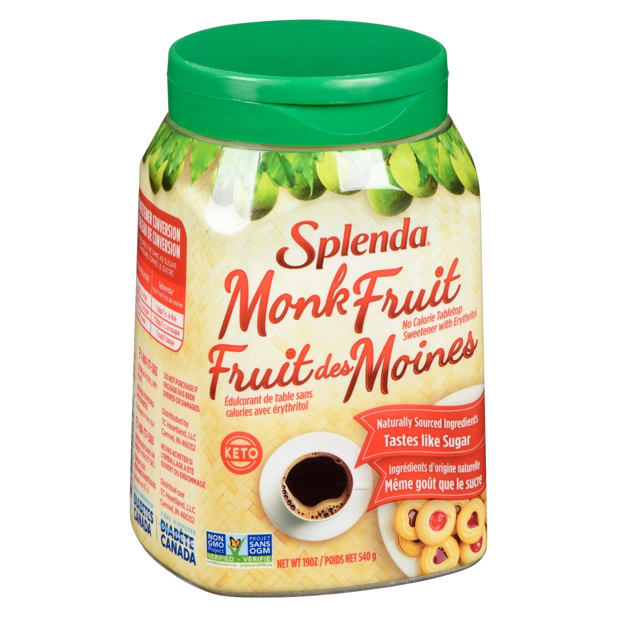 Splenda Monk Fruit Granulated Sweetener Jar 540g