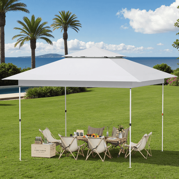 Arlopu 12' x 12' Pop Up Canopy Tent, Portable Instant Folding Shelter Outdoor Camping Canopy, Patio Party Gazebo