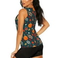 thumbnail image 3 of Xecao Autumn with Pumpkins print women's scoop neck, loose-fit workout tank tops for the gym., 3 of 9