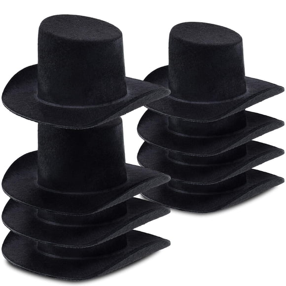 Minisombreros decorativos Skylety de fieltro negro, 8 piezas