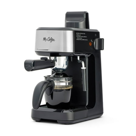 Mr. Coffee 4-Shot Steam Espresso Machine, Cappuccino Maker, and Latte Maker with Glass Carafe