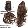 thumbnail image 5 of Benehair Clip In Ponytail Hair Extensions Fashion Claw on Long Cute Wavy Hair Piece 18" Claw Curly Natural Black mix Light Auburn, 5 of 13