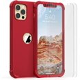 thumbnail image 2 of ORETech Étui Antichoc Compatible pour iPhone 12 Pro Max avec [2 x Protecteur d'Écran en Verre Trempé] Étui Rigide PC Souple en Silicone pour iPhone 12 Pro Max 6.7 Pouces Rouge, 2 of 7