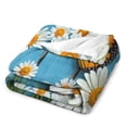 thumbnail image 3 of NIANHE daisies butterfly whimsical blanket, comfortable and soft, warm casual blanket, printed design, winter sofa dormitory home decoration, must-have travel product. Size is 30x40 inches., 3 of 5