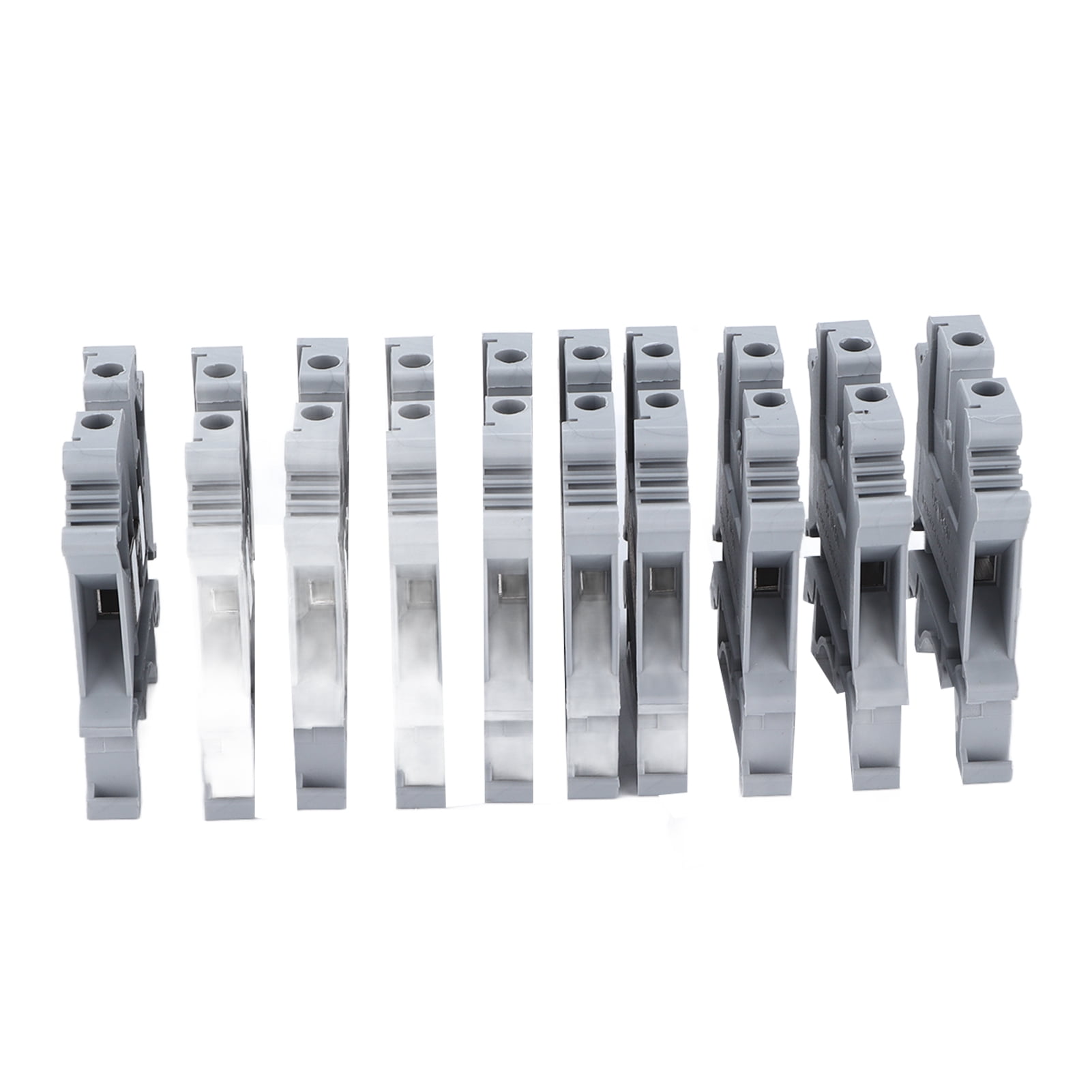 Electrical Terminal Block Kit DIN Rail Mount Terminals, 100Pcs Screw Type Terminal Block for Electrical Connections
