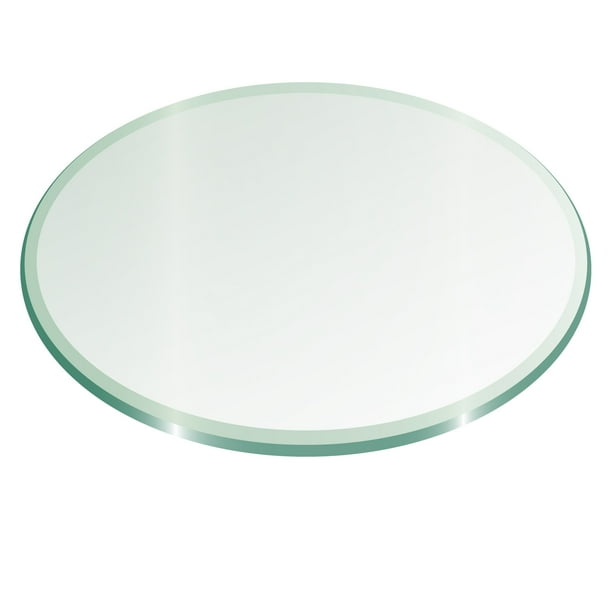 28" Round Glass Top 1/2" Thick 1" Bevel Edge