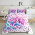 thumbnail image 2 of Manfei Child Teens Kawaii Mermaid Princess Bedding Comforter Set 2pcs,Cartoon Animal Twin Comforter Sets Microfiber,Dreamy Gradient Breathable Bedding Set,Microfiber Bedroom Decor,Reversible, 2 of 8