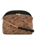 thumbnail image 2 of FashionPuzzle Paisley Print Small Dome Crossbody with Chain Strap (Black/Brown), 2 of 8