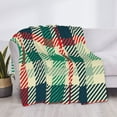 thumbnail image 6 of YFYANG Lightweight Warm Flannel Blanket, Green Vintage Plaid Texture Throw Blanket for Bed, Sofa, Travel, Camping, 60"x50", 6 of 7