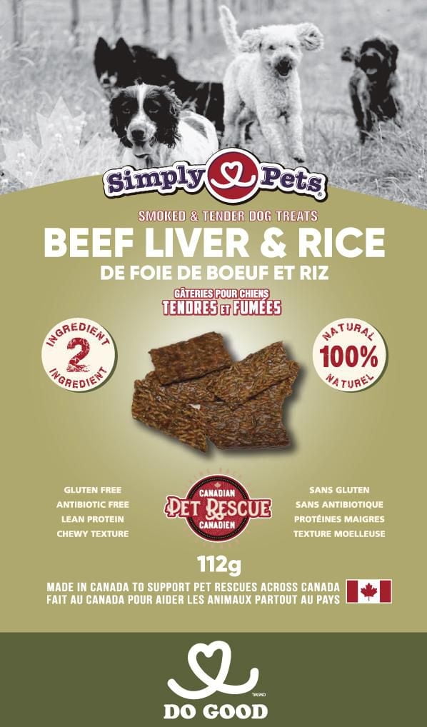 PRODUCT OF CANADA - Simply Pets Beef, Liver & Rice Dog Treats, 200g (2 Pack)