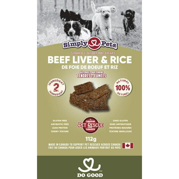 PRODUCT OF CANADA - Simply Pets Beef, Liver & Rice Dog Treats, 200g (2 Pack)