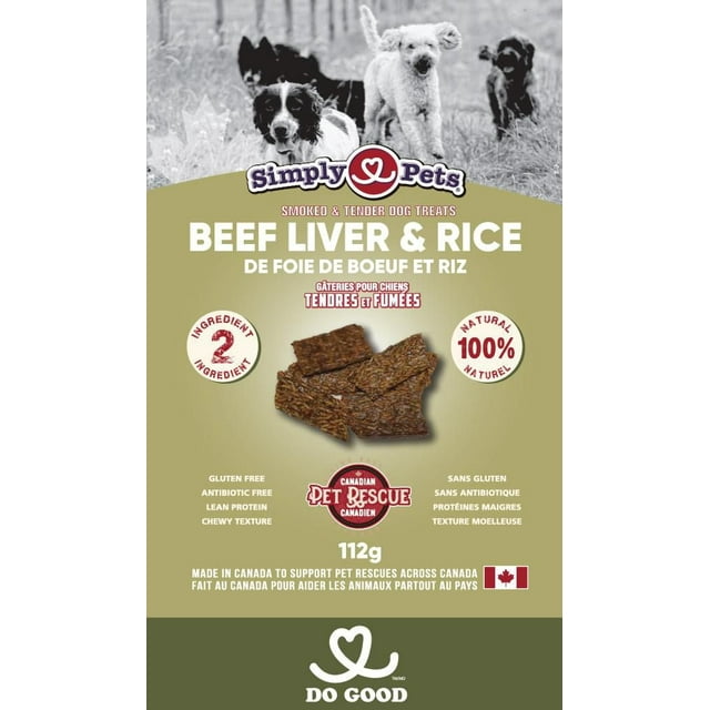 PRODUCT OF CANADA - Simply Pets Beef, Liver & Rice Dog Treats, 200g (2 Pack)