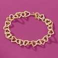 thumbnail image 6 of Ross-Simons 14kt Yellow Gold Heart-Link Bracelet, Women's, Adult, 6 of 6