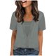 thumbnail image 3 of TaTaai Women's Casual Faux Two Piece Short Sleeve Top, Solid Pattern, Round Neck, Fashion Daily Home Wear, Comfortable Fabric Gift, 3 of 5