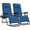 Marine Blue, variant on SHOUFTW 2PCS Zero Gravity Recliner, Folding Outdoor Lounge Chair Set with Lockable System, Adjustable Pillow & Cup Tray for Patio Garden Beach, Gray
