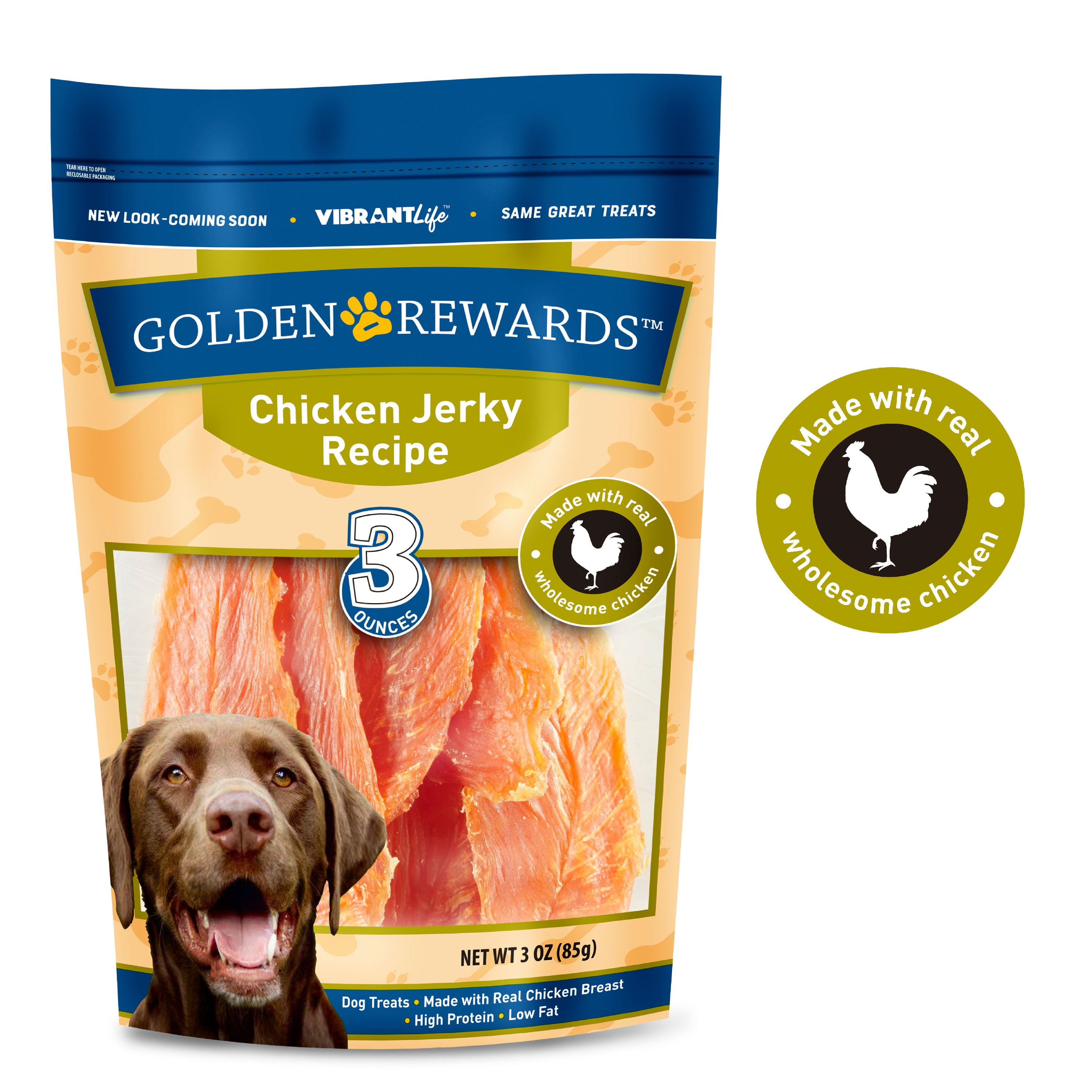 Golden Rewards Jerky Recipe Dog Treats, Chicken, 3 oz