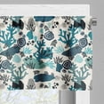 thumbnail image 3 of Ambesonne Underwater Valance Pack of 2, Marine Life Abstract Art, 42"X18", Petrol Blue Ivory, 3 of 5