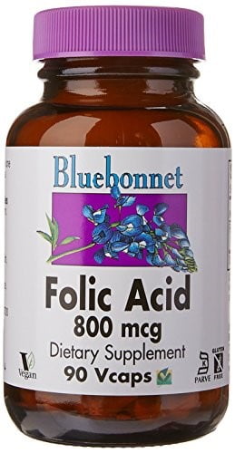 Bluebonnet Folic Acid 800 Mcg, 90 Ct