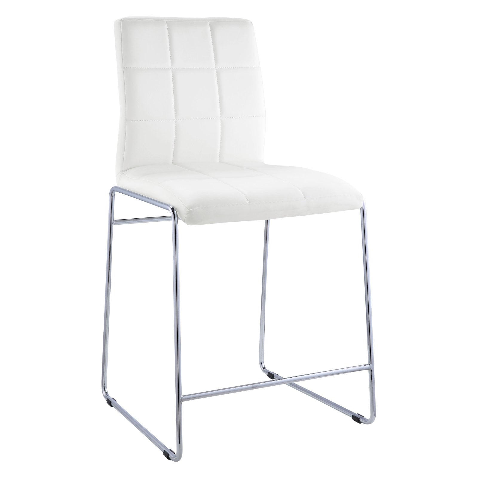 ACME Gregor 24" White Faux Leather Counter Height Chair, Set of 2