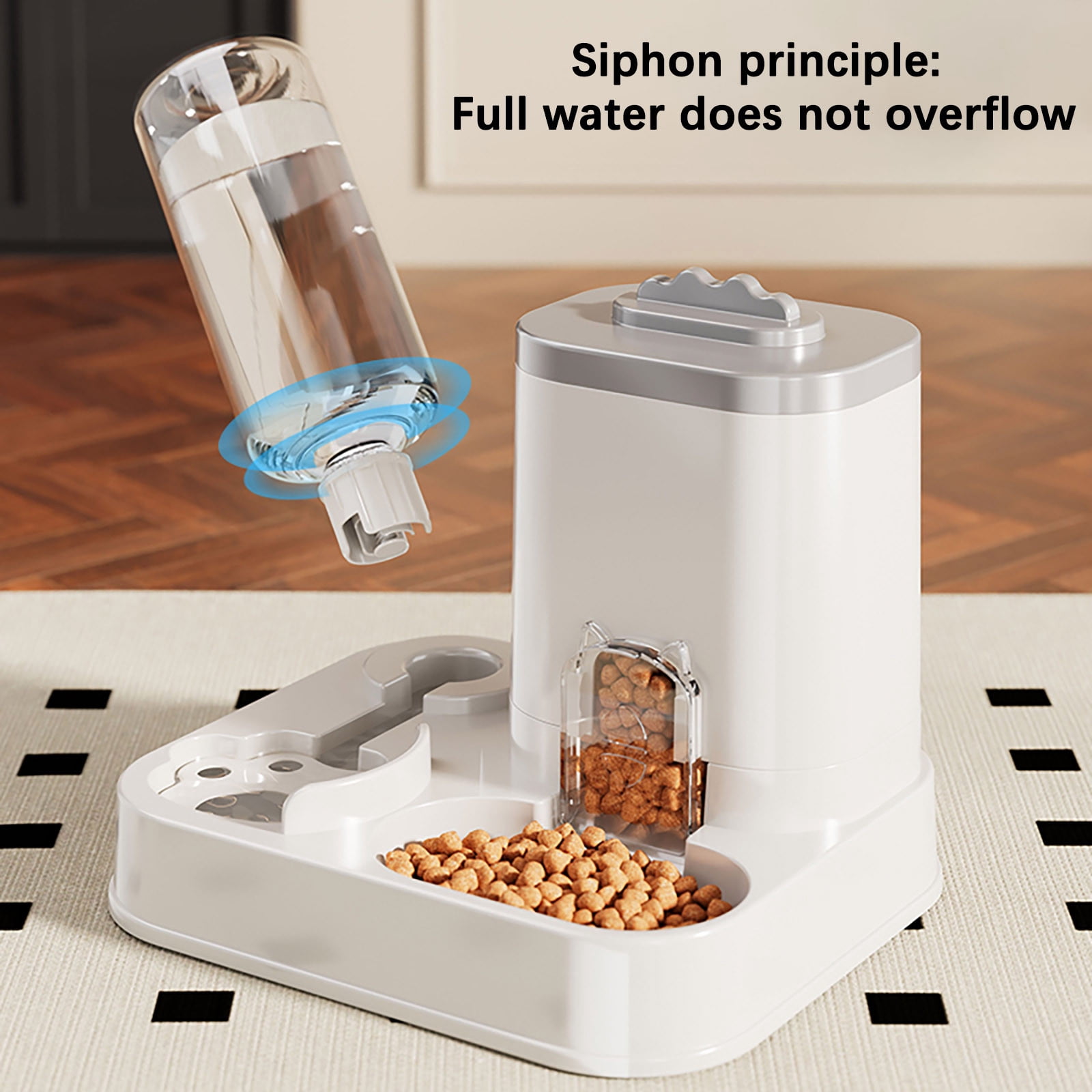 2 in 1 Automatic Pets Feeder, Cat Feeder and Water Dispenser, Pet Food Bowls, Pet Supplies for Small Medium Large Breed Cat, Purpose Large Capacity Dog Bowl Drinking Water