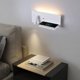 thumbnail image 2 of Luz de pared LED para interiores con interruptor, puerto de carga USB y cargador inalámbrico Qi, regulable 3W y retroiluminación, lámpara de noche para lectura, hotel, dormitorio, luz, 2 of 5