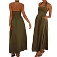 thumbnail image 2 of Summer Dresses for Women 2025 Halter Maxi Wedding Guest Party Cocktail Semi Formal Elegant Sundress Dark Green L, 2 of 9
