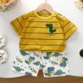 thumbnail image 2 of TAIAOJING Toddler Summer Kids Outfits Sets Boys Girls Short Sleeve T-Shirt Shorts Two Piece Outfits Sets Cute 4-5Y, 2 of 3
