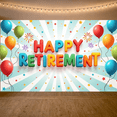 thumbnail image 4 of Colorful Design Happy Retirement Party Banner Balloon Decoration Decorative Elements Polyester Material for Retirement Celebration Indoor Decoration Party Event, 4 of 8
