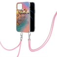 thumbnail image 2 of Funda de TPU con cordón para el cuello para iPhone 13 Pro Max, mariposa persiguiendo sueños, 2 of 4