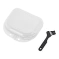 thumbnail image 1 of Unique Bargains 1 Set Braces Box with Brush Mini Braces Storage Box White, 1 of 5