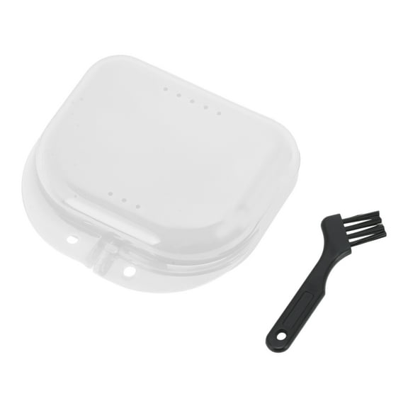 Unique Bargains 1 Set Braces Box with Brush Mini Braces Storage Box White