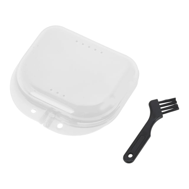 Unique Bargains 1 Set Braces Box with Brush Mini Braces Storage Box White