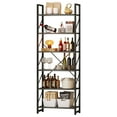 thumbnail image 3 of Dextrus 6 Tiers Ladder Bookshelf, 69 inch Classically Modern Freestanding Bookcase,Modern Open Display Storage Organizer Book Shelves in Living Room/Home/Office, Black & Gray, 3 of 8