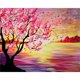 thumbnail image 1 of Hilo Flor de cerezo Puesta de sol Punto de cruz completo 11CT Algodón DIY Kits de arte contados FLhrweasw Nuevo, 1 of 9