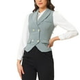 thumbnail image 4 of CHALECO DE TRAJE DE MUJER INSPIRAR CHIC, DOBLE BOTONADURA, CON SOLAPA, VESTIDO ELEGANTE, GRIS, 4 of 6