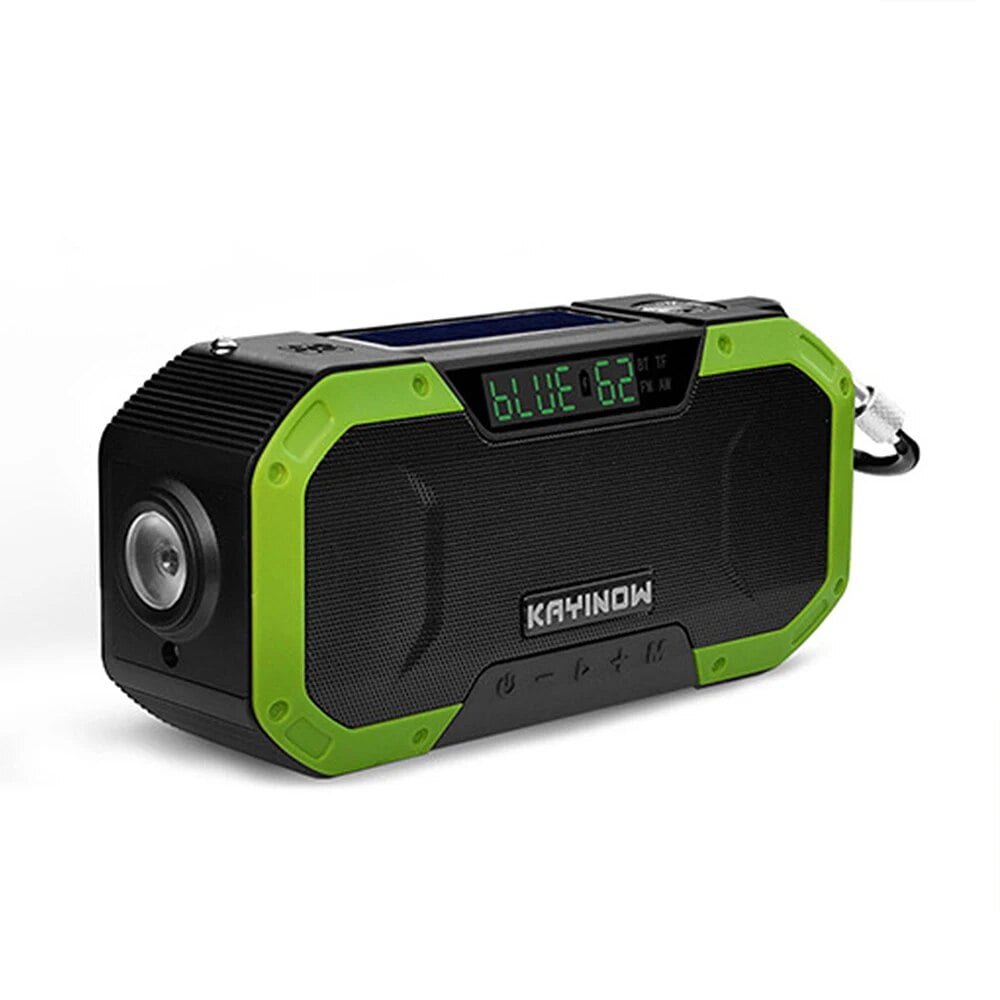 Portable Radio Hand Crank Radio Receiver Multifunction IPX6 Waterproof Outdoor Emergency Radio BT Speaker FM & LED Light