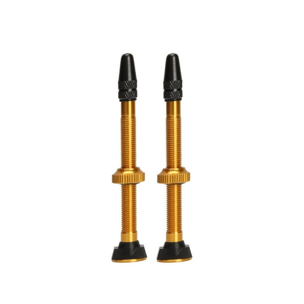 Greeniant 2 piezas 60mm válvula de neumático sin cámara montaña 12,8mm válvulas de neumático base negro Ciclismo Oro
