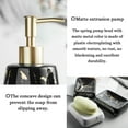 thumbnail image 3 of Bathroom Soap Dispenser Set Bathroom Accessories Set 4 Pcs Ceramic Marble Bathroom Accessories Complete Set Bathroom Decor - 1 Soap Dispenser, 2 Tumblers, 1 Soap Dish, Glossy Black, 3 of 6