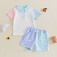 thumbnail image 2 of Toddler Boy Summer Outfit for 2-3 Years Children's Summer Cartoon Dinosaur Print Short Sleeved Elastic Shorts Two Piece Set Boys' Casual T Shirt Set,A111-Light Pink, 2 of 7