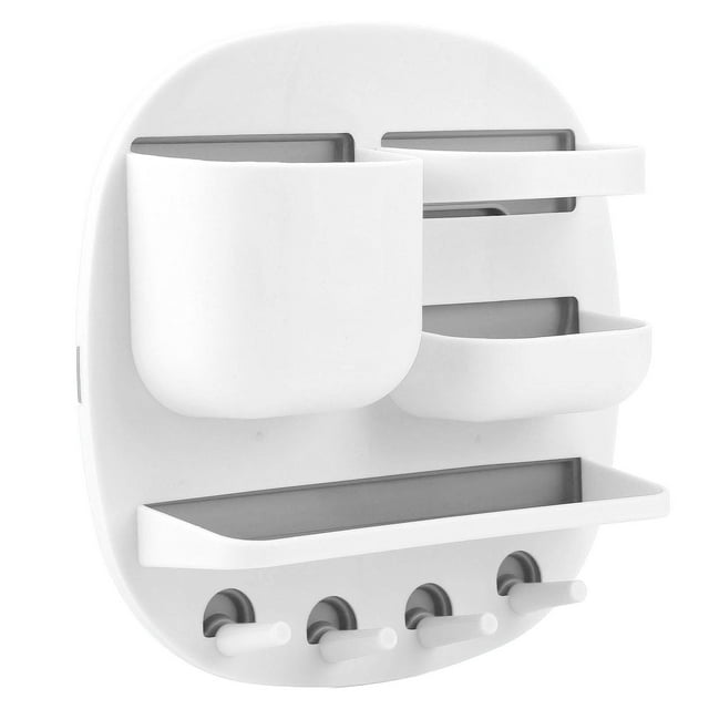 Self Adhesive Storage Box, Disc Shape Wall Mount Storage Box Stable Firm For Bedrooms White