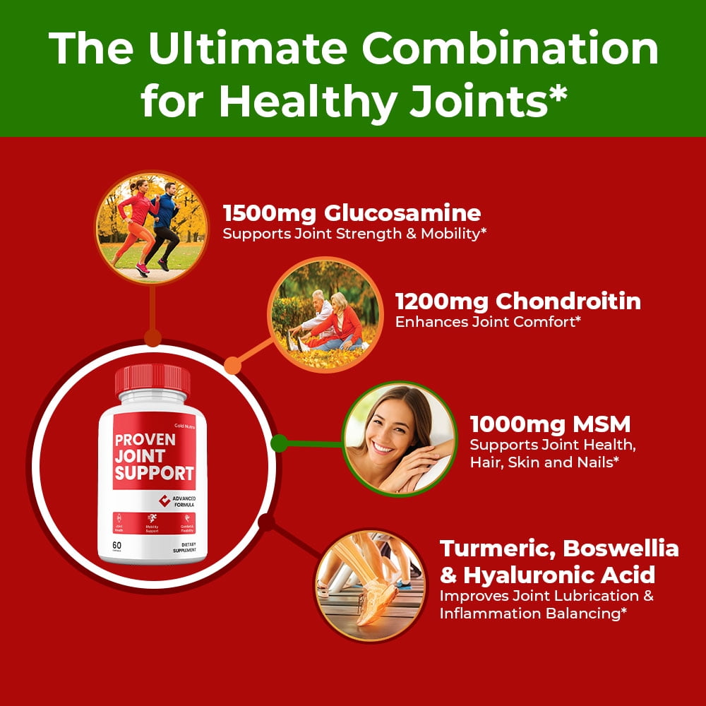 Proven Joint Support Capsules, Joint Support Supplement, Proven JointSupport All-Natural Pills Maximum Strength, 30 Day Supply per Bottle(3 Pack)