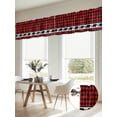 thumbnail image 6 of Red Black Plaid Valances for Windows, Country Vintage Bear Buffalo Gingham Light Filtering Kitchen Curtains, Rod Pocket Window Valance Curtains for Living Room Bedroom, 54" W x 18" L, 2 Panels, 6 of 9