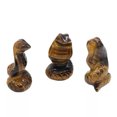 thumbnail image 3 of GKNET Natural Tiger's Eye Quartz Crystal Skull Carved Snake Healing Serpent Ornament, 3 of 6