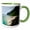 Green/White, variant on 3drose, Turquoise Water at Ofu Island, Manua Island Group, American Samoa, 11oz Two-tone Blue Mug