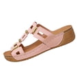 thumbnail image 2 of YOUYEDIAN Sandals Women Summer Slip on Beach Slippers Comfortable Walking Non Slip Orthopedic Flat Shoes (Pink), 2 of 5