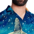 thumbnail image 5 of Starry Shark Men's Short Sleeve Spread Collar Beach Shirts Casual Printed Button Down Unisex Summer Tops, 5 of 6