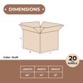 thumbnail image 4 of Kraft Corrugated Boxes ECT-32, 24 x 14 x 12", 20/Case, 4 of 6