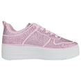 thumbnail image 3 of Top Moda Shoes Women Fashion Platform Sneakers Crystals Rhinestone Bling Lace Up BOSTON-1 Pink 8.5, 3 of 5