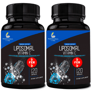 Research Labs Liposomal Vitamin C Supplement w/Enhanced Absorption LipoQuil-C | 2 Fer 1 ad 240 Capsules Total Immune Support Collagen Booster | High Dose Fat Soluble Vita C 1000mg Buffered | Non GMO