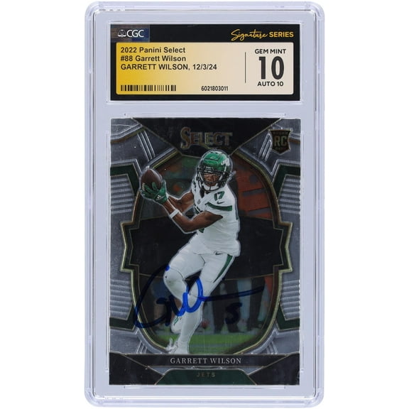 Garrett Wilson New York Jets Autographed 2022 Panini Select #88 CGC Fanatics Witnessed Authenticated 10/10 Rookie Card - Fanatics Authentic Certified